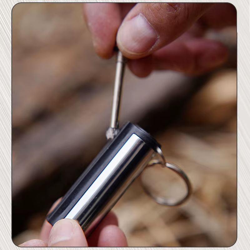 Fire Starter Flint Match Lighter Survival Camping Keychain