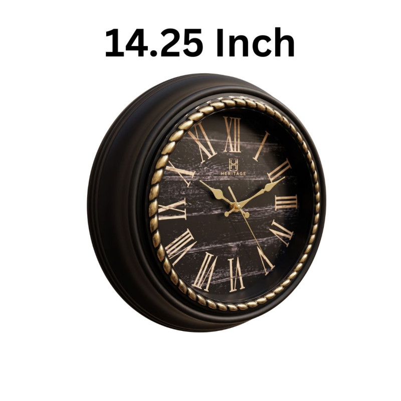 Heritage 14.95 Inch Titanic Black Roman Wall Clock