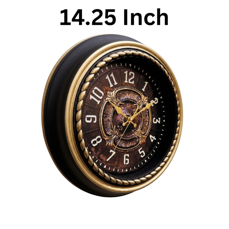 Heritage 14.95 Inch Titanic Black Antique Wheel Wall Clock