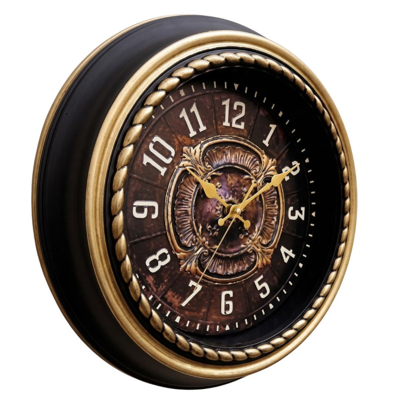 Heritage 14.95 Inch Titanic Black Antique Wheel Wall Clock