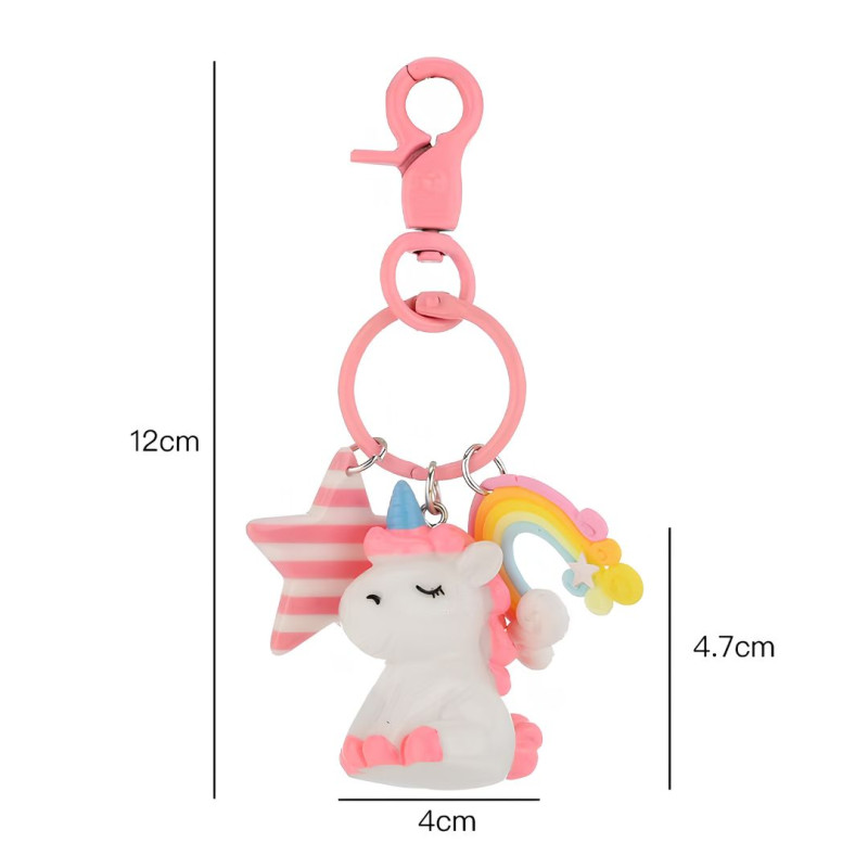 Unicorn Keychain Cute Cartoon Key Ring