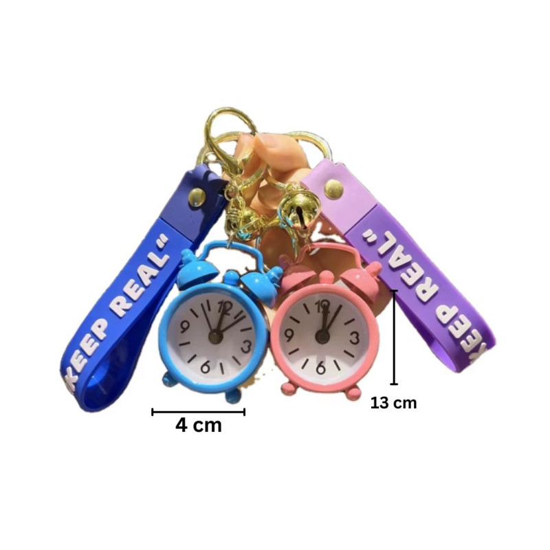 Alarm Clock Keychain Mini Cute Key Ring