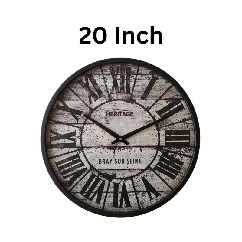Heritage 20 Inch Moon Time Gray Roman Wall Clock