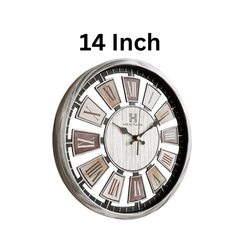 Heritage Numeral 14 Inch Grid Marble Wall Clock