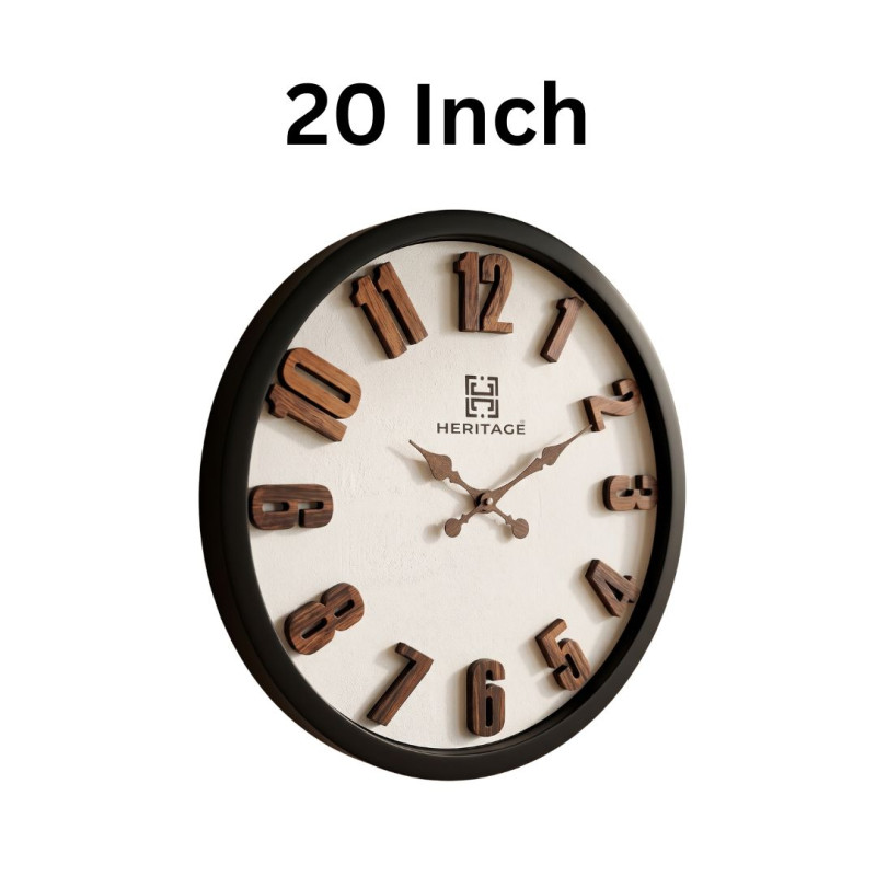 Heritage 20 Inch Albino Brown Blue Wall Clock