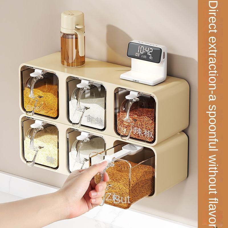Wall Mounted Spice Rack Kitchen Storage Organizer
