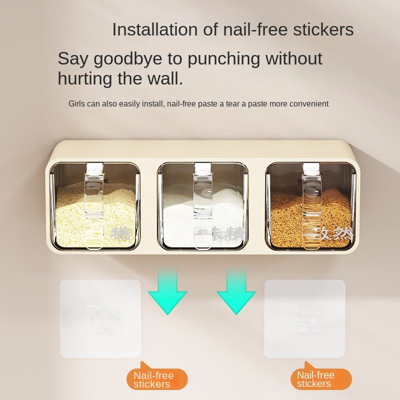 Wall Mounted Spice Rack Kitchen Storage Organizer