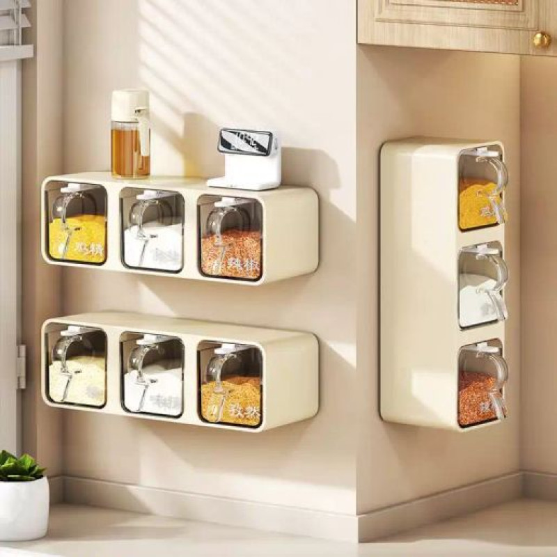 Wall Mounted Spice Rack Kitchen Storage Organizer