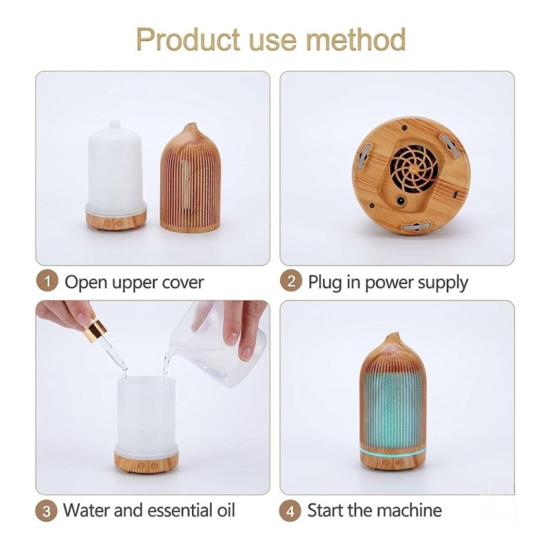 Big Wooden Electric Diffuser Aroma Humidifier