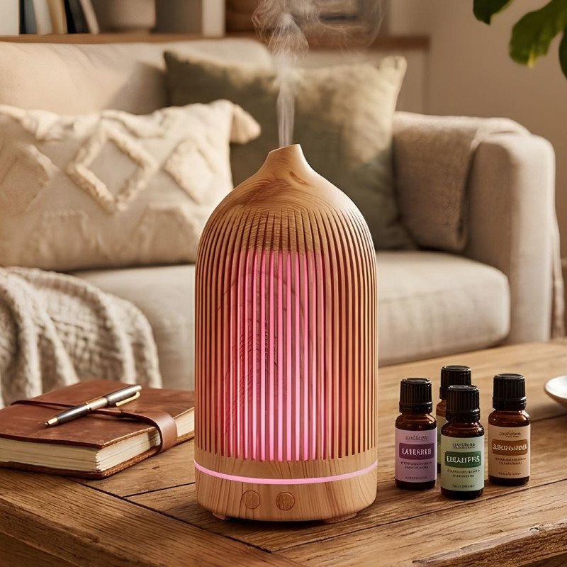 Big Wooden Electric Diffuser Aroma Humidifier