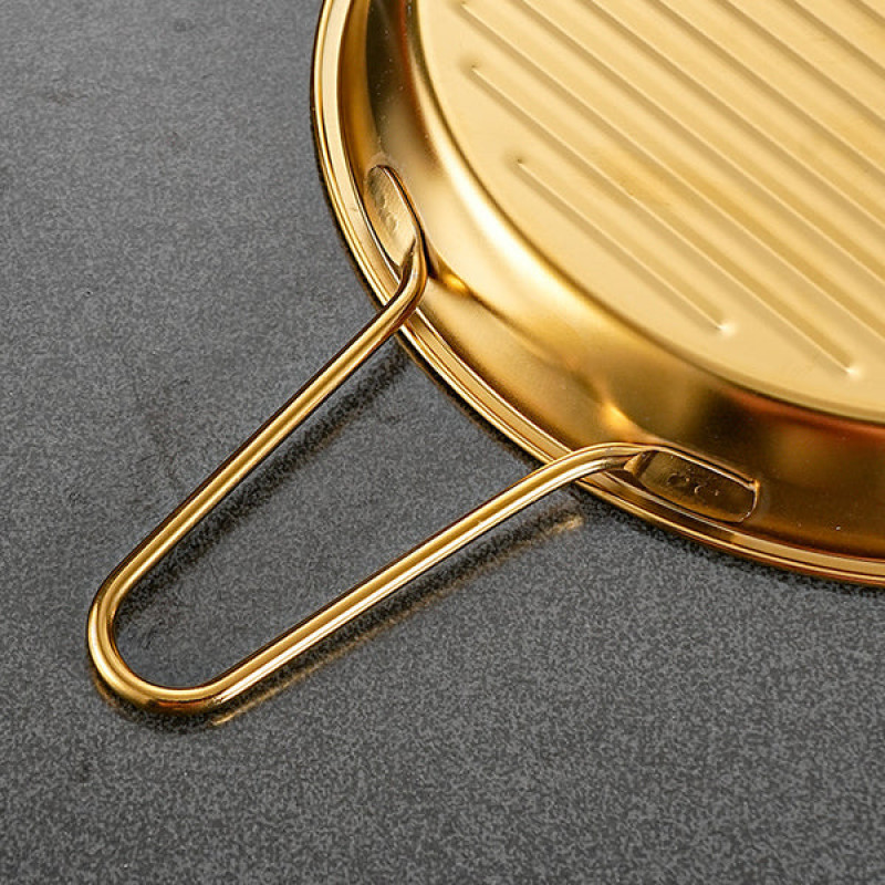 Stainless Steel Golden Serving Plate Luxury Serving Tray