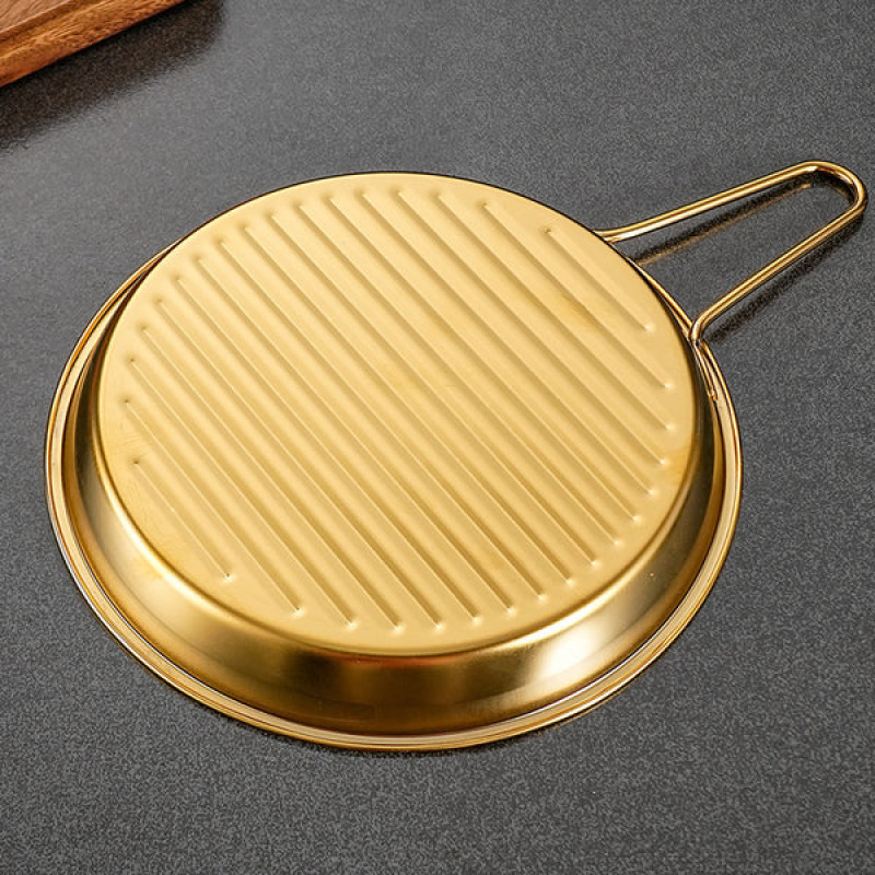 Stainless Steel Golden Serving Plate Luxury Serving Tray