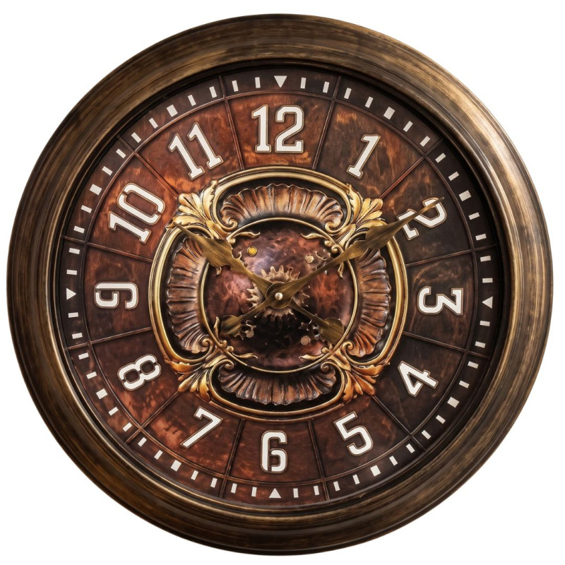 Heritage 24 Inch Letex Brown Wall Clock