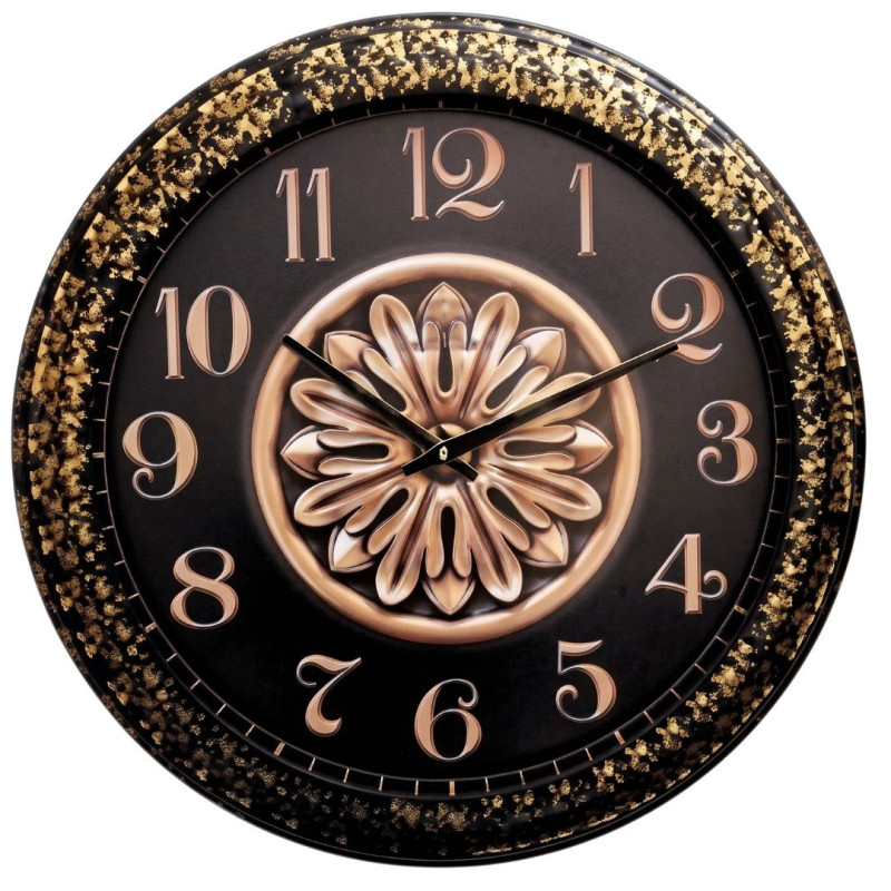 Heritage 24 Inch Letex Sparkled Floral Wall Clock
