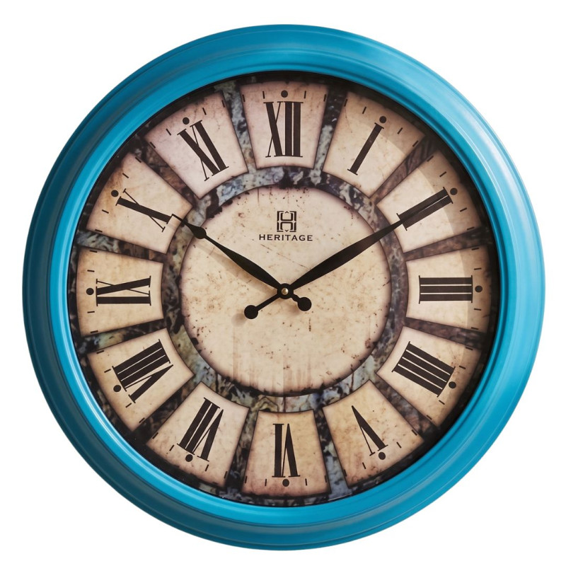 Heritage 24 Inch Letex Blue Wall Clock