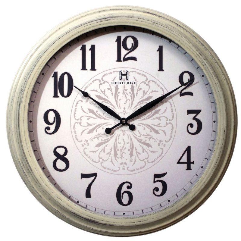 Heritage 24 Inch Letex Cream Wall Clock