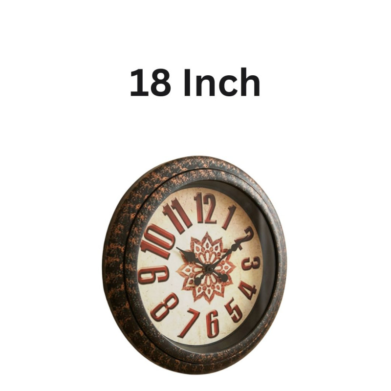 Heritage 18 Inch Sunrise Plain Numeric Burgundy Wall Clock