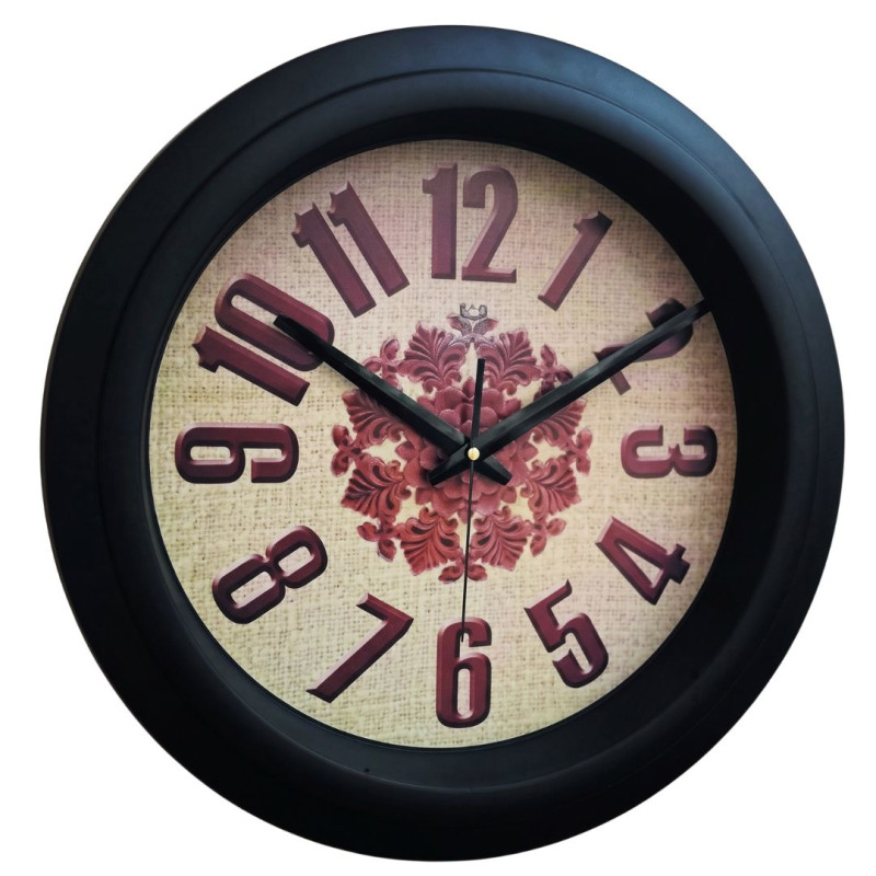 Heritage 18 Inch Sunrise Plain Floral Burgundy Wall Clock