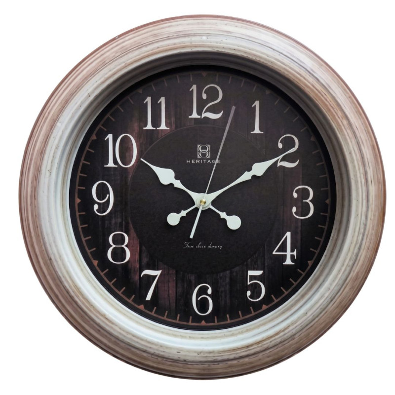 Heritage 18 Inch Sunrise Plain Rustic Silver Wall Clock