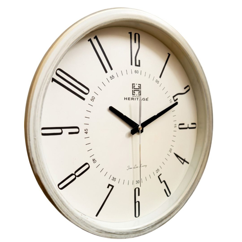 Heritage 15 Inch Sunset Plain Cream Wall Clock