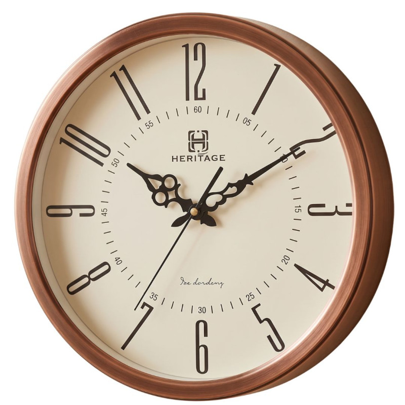 Heritage 15 Inch Sunset Plain Beige Brown Wall Clock
