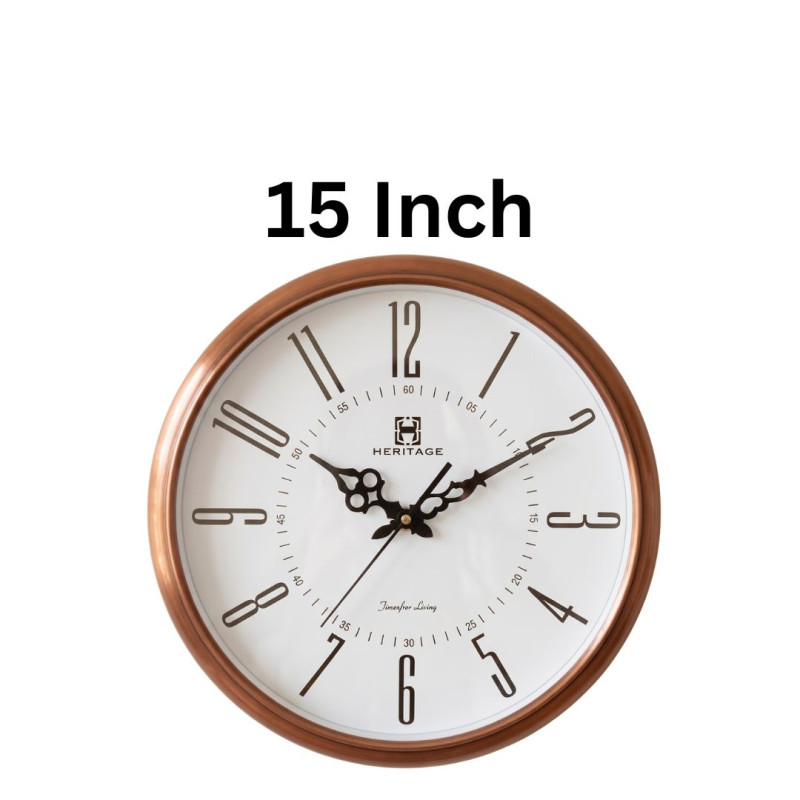 Heritage 15 Inch Sunset Plain Beige Brown Wall Clock