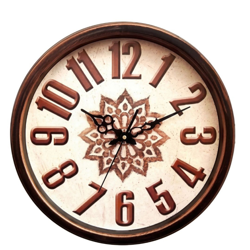 Heritage 15 Inch Sunset Plain Floral Coffee Wall Clock