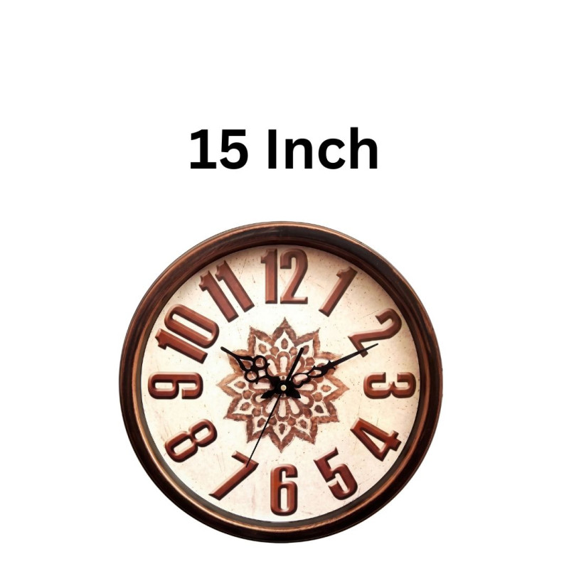 Heritage 15 Inch Sunset Plain Floral Coffee Wall Clock