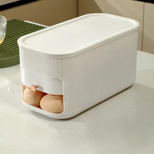 Automatic Scrolling Egg Rack Holder Refrigerator Egg Storage Organizer