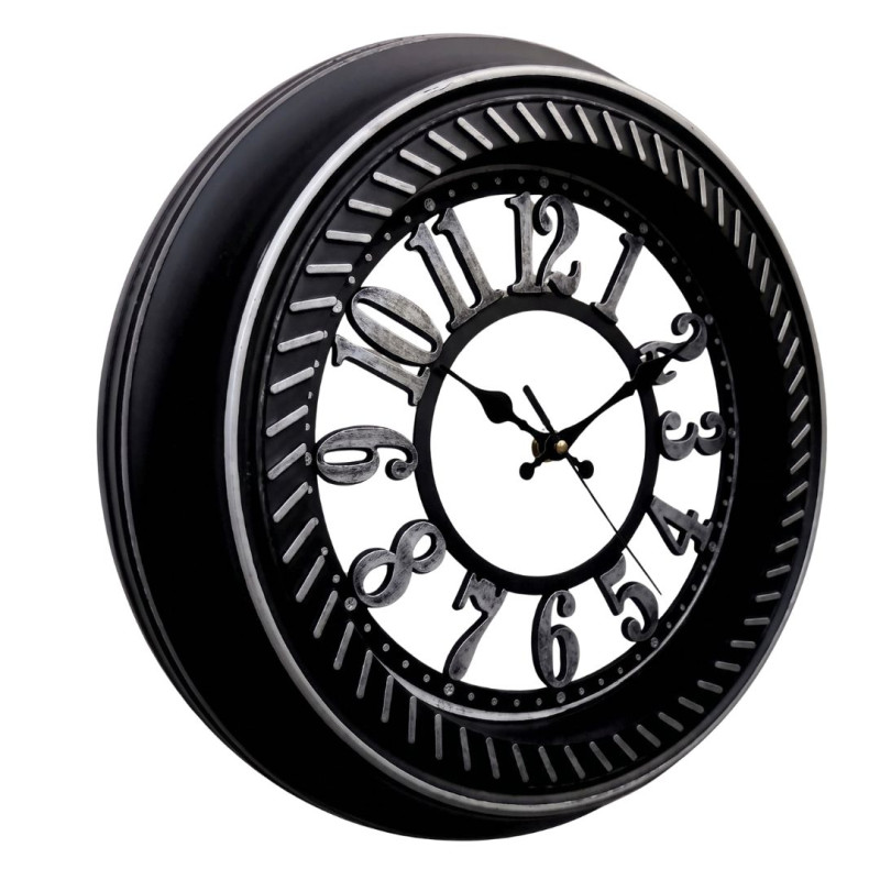 Heritage 14.25 Inch Fallow Black Gray  Wall Clock