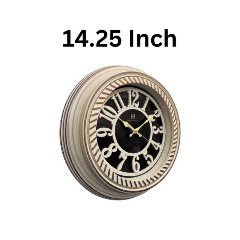 Heritage 14.25 Inch Fallow Cream Wall Clock
