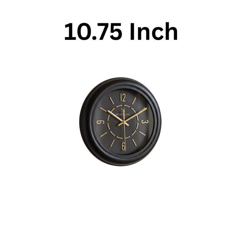 Heritage 10.75 Inch Dream Gold Black Wall Clock