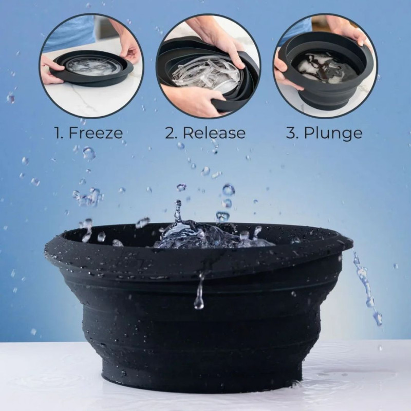 Face Ice Bowl With Built In Ice Tray Collapsible Silicone Beauty Bowl |  Idealancy