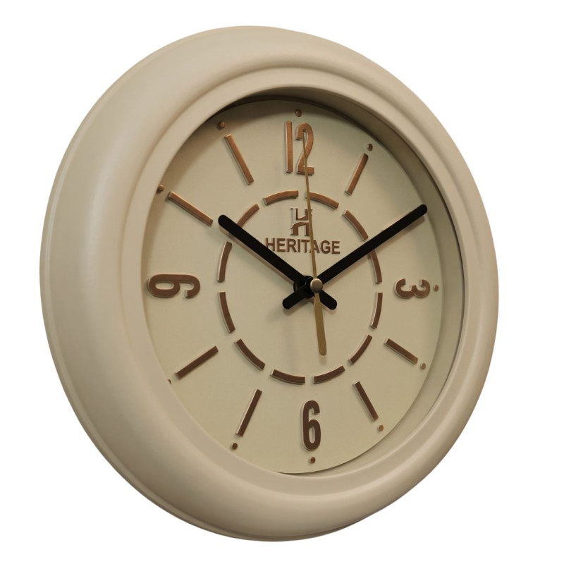Heritage 10.75 Inch Dream Cream Copper Wall Clock