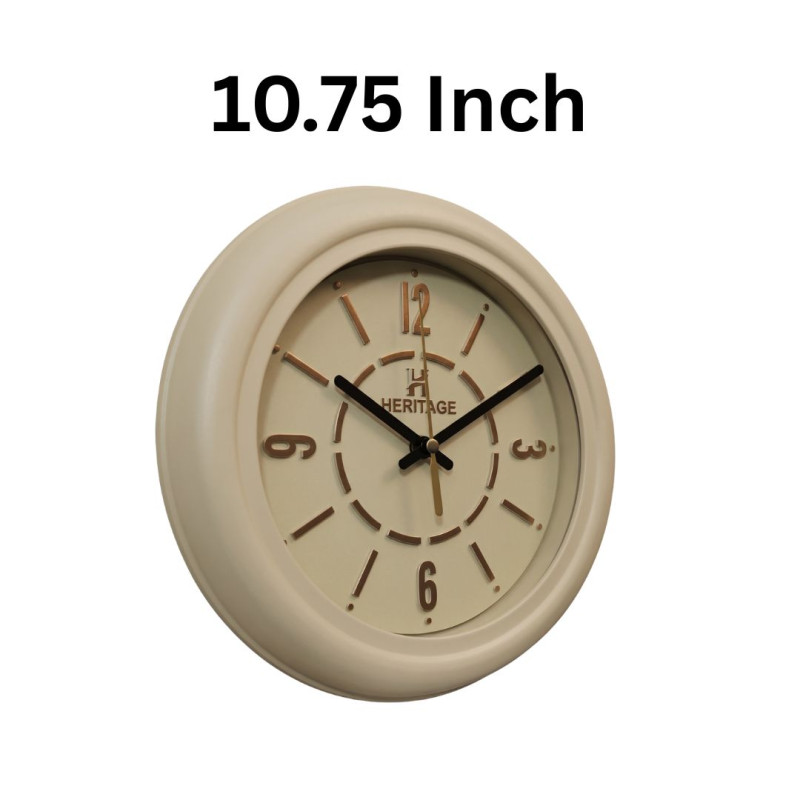 Heritage 10.75 Inch Dream Cream Copper Wall Clock