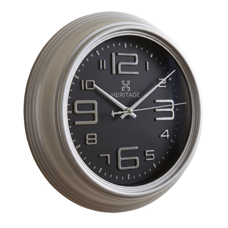 Heritage 10.75 Inch Titan Silver Wall Clock