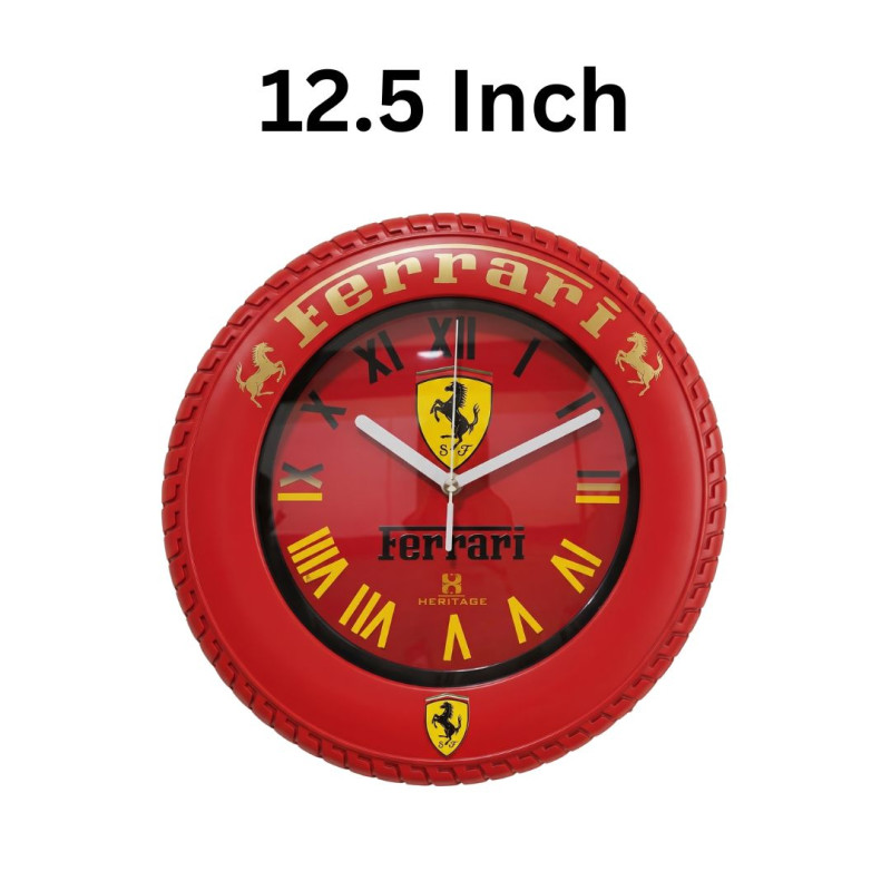 Heritage 12.5 Inch Little Racer Ferrari Wall Clock