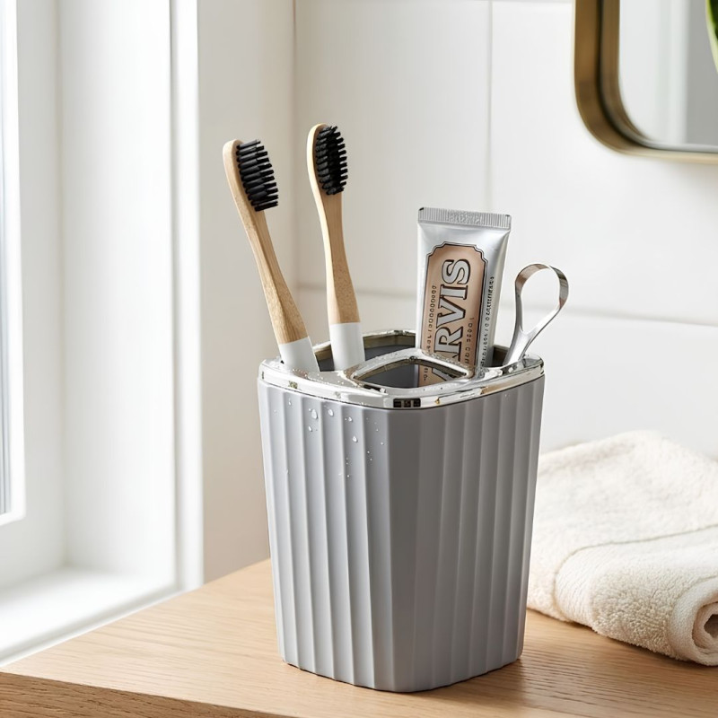 Toothbrush Holder with Divider Bathroom Storage Organizer