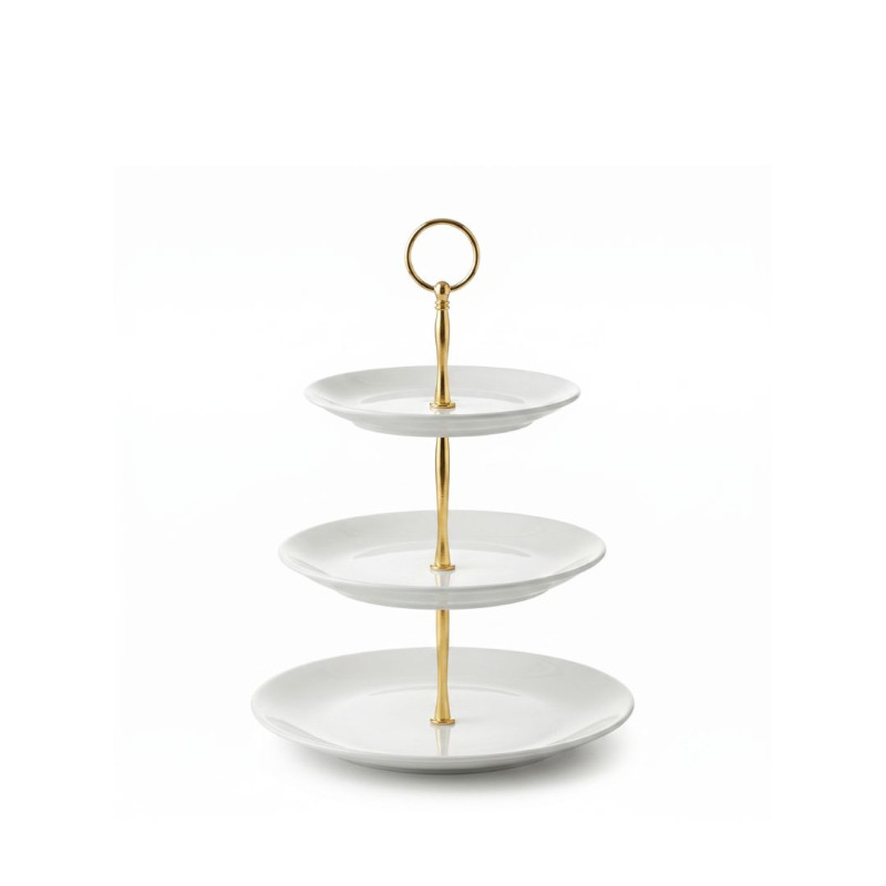 Melamine Round White 3 Tier Cake Stand With Printed Box
