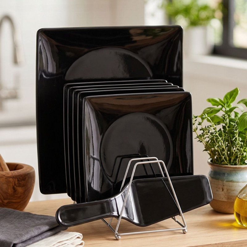 Melamine 8 PCS Black Cake Set
