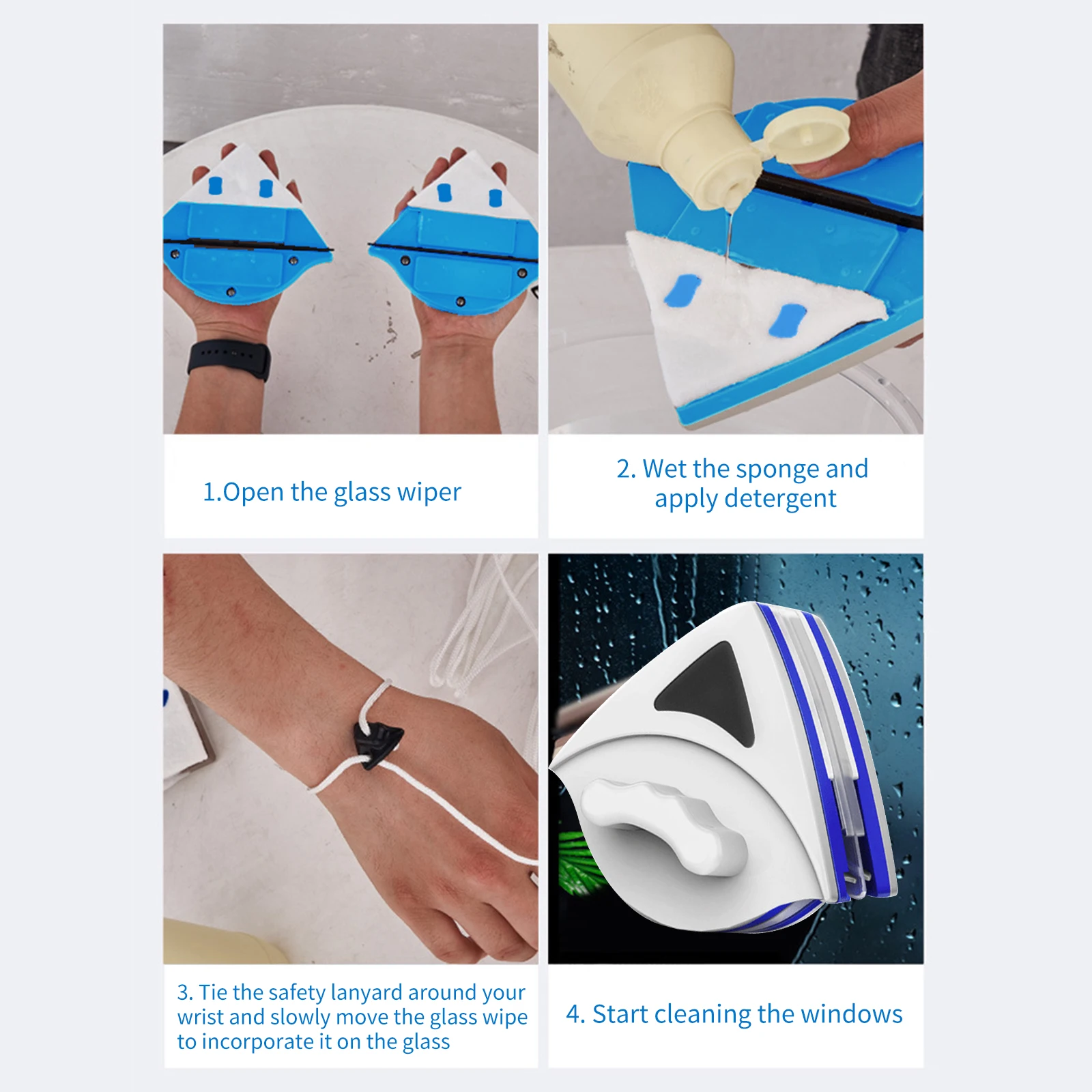 Magnetic Window Cleaner Premium Double-Sided Glass Cleaning Tool