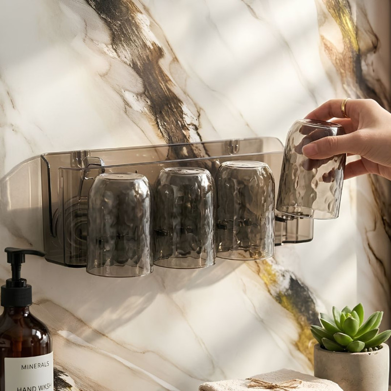4 in 1 Toothbrush Holder & Tumbler Set Multifunctional Bathroom Organizer