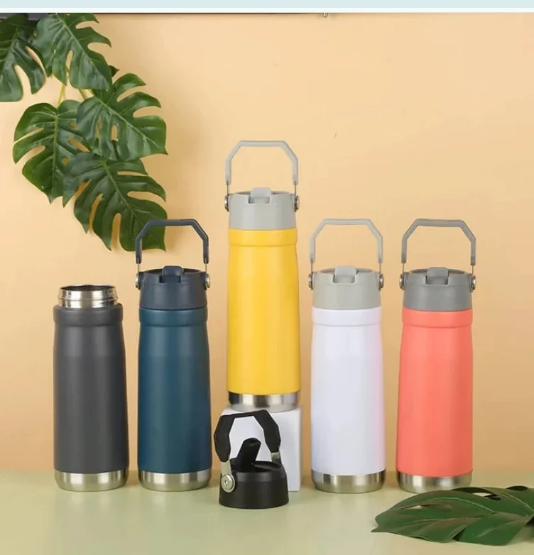 Classic Series Stainless Steel Straw Cup Portable Insulated Tumbler with Carry Handle