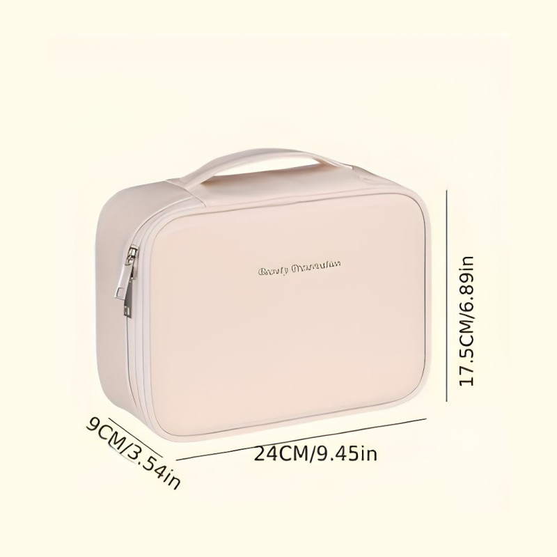 Multi Compartment Toiletry Cosmetic Bag Portable Travel Organizer