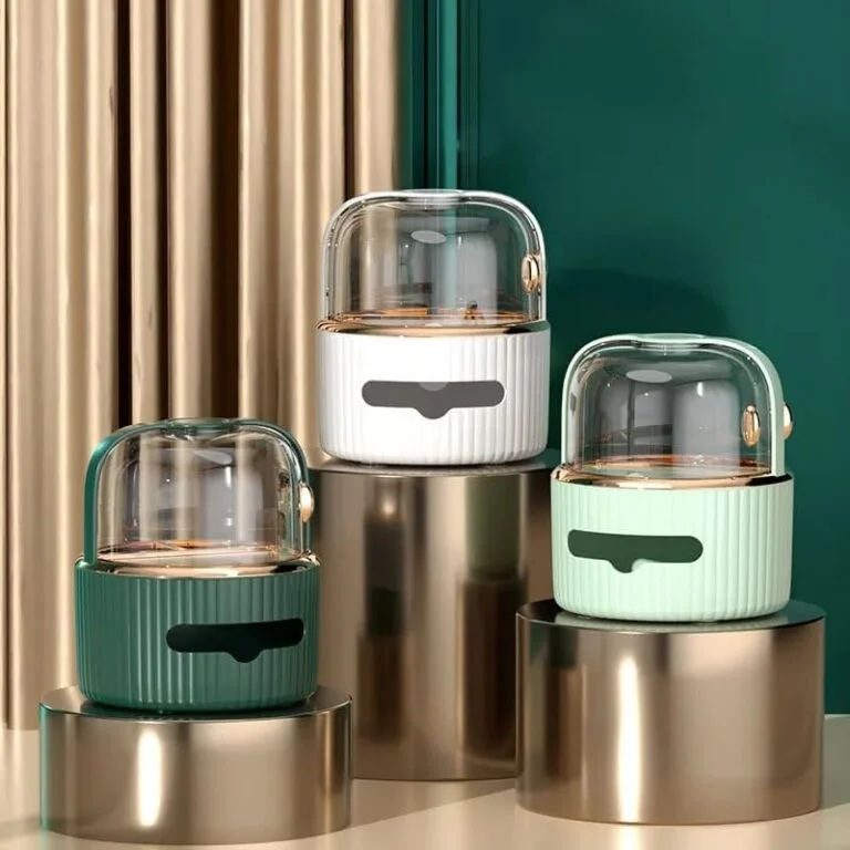 Tissue Box & Cosmetics Organizer with Acrylic Door