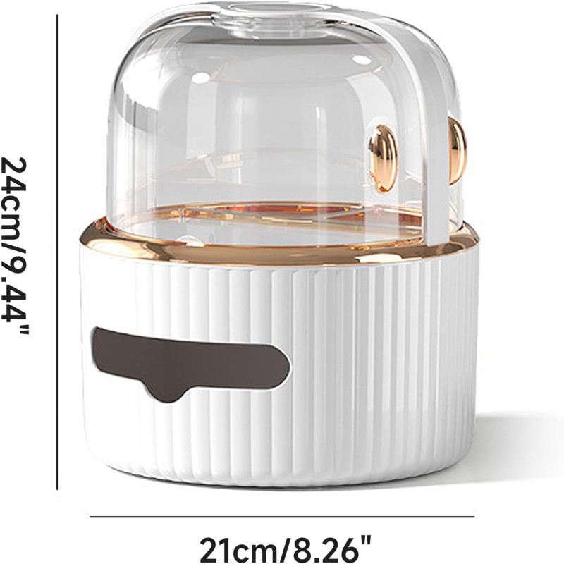 Tissue Box & Cosmetics Organizer with Acrylic Door