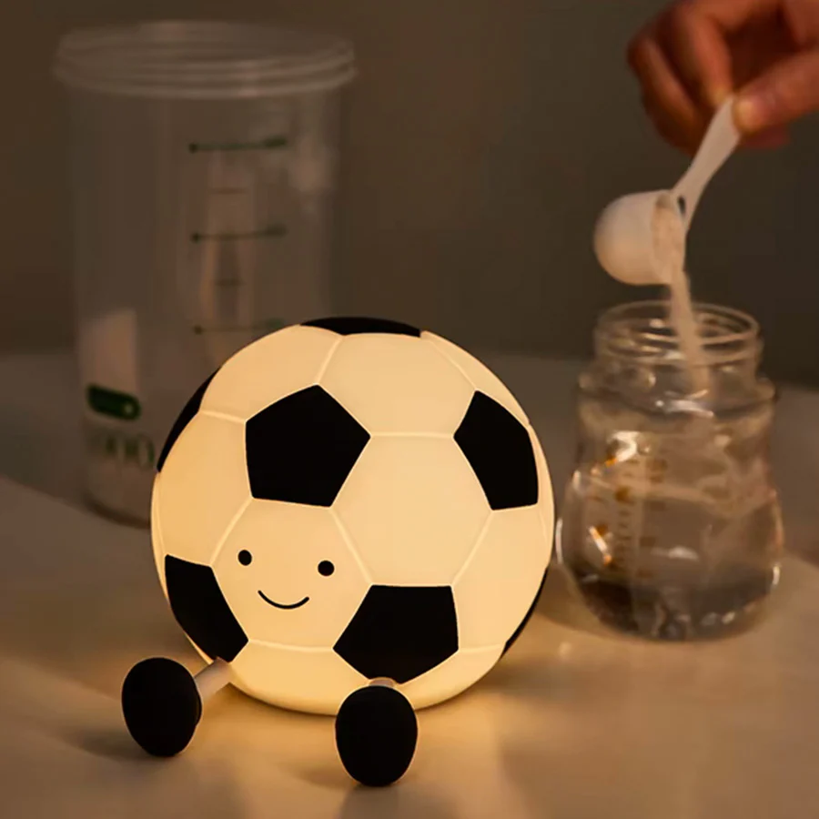 Silicone Football Night Lamp Soft Touch LED Bedside Light