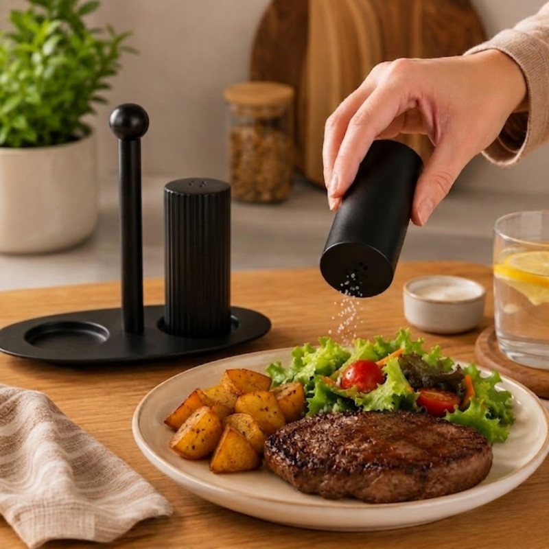 Iron Salt, Pepper & Toothpick Holder Kitchen Dining Organizer