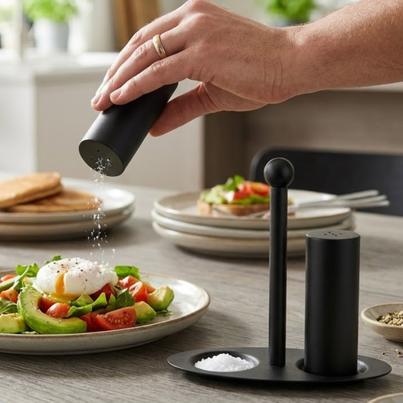 Iron Salt, Pepper & Toothpick Holder Kitchen Dining Organizer