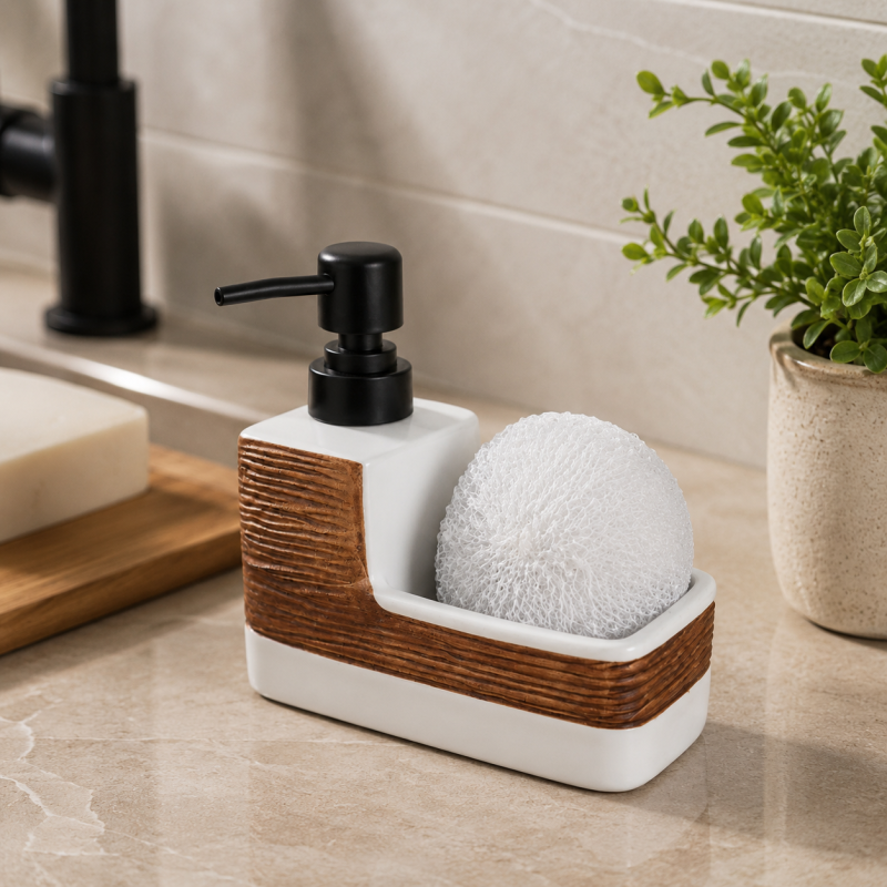 Ceramic Soap Dispenser Refillable Liquid Soap Pump